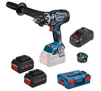 Bosch Professional 18V System atornillador a batería BITURBO GSR 18V-150 C (par máx. 150 Nm, velocidad giro 2200 rpm, in mpuñadura auxiliar, 2 baterías 8.0Ah ProCORE, cargador GAL 1880 CV, L-BOXX)