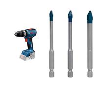 Bosch Professional 18V System atornillador a batería GSB 18V-65 (longitud del cabezal 175, sin batería/cargador) + Bosch Professional 3 piezas Set de brocas Expert HEX-9 HardCeramic