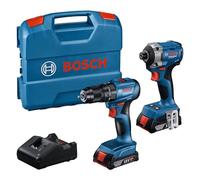 Bosch Professional 18V System atornillador de impacto a batería GDR 18V-215 + atornillador GSB 185-LI (incl. 2 baterías GBA 18V 2.0Ah, cargador GAL 18V-20, maletín)