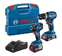 Bosch Professional 18V System Combo Kit: atornillador de impacto GDR 18V-200 + taladro con percusión GSB 18V-45 (in at. 2.0Ah, bat. 4.0Ah, cargador GAL 18V-40, L-Case) - Set exclusivo de Amazon