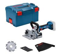 Bosch Professional 18V System engalletadora a batería GFF 18V-22 (in resa de disco para corte de Ø 105 mm, saco para polvo, placa encajable, llave amoladora, bandeja, L-BOXX, sin batería/cargador)