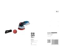 Bosch Professional 18V System GEX 18V-125 - Lijadora excéntrica a batería (Ø 125 mm, en caja) + 6 piezas Set de lijas Expert C470-8 agujeros (Madera dura, Pintura sobre madera, grano 60/120/240)
