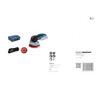 Bosch Professional 18V System GEX 18V-125 - Lijadora excéntrica a batería (Ø 125 mm, en L-BOXX) + 6 piezas Set de lijas Expert C470-8 agujeros (Madera dura, Pintura sobre madera, grano 60/120/240)