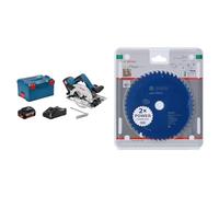 Bosch Professional 18V System GKS 18V-57 G - Sierra circular a batería (disco Ø 165 mm, 2 baterías x 4.0 Ah, en L-BOXX) + Disco Expert for Wood, Madera, 48 Dientes, Accesorio, 165 x 20 x 1.5 mm