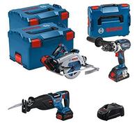 Bosch Professional 0615990N38 Juego de Herramientas Inalámbrico GSB/GKS/GSA 18V con 3 Baterías y Cargador L-Boxx