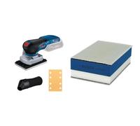 Bosch Professional 18V System GSS 18V-13, Lijadora orbital a batería (Brushless, bolsa para polvo, 1 plato) + 1x Expert Taco de Doble Densidad, para Madera, 80 x 133 mm, incl. Malla Abrasiva