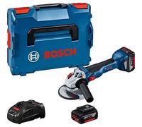 Bosch Professional Amoladora Angular GWS 18V-10 + 2 Baterías 5.0Ah + Cargador GAL 1880 + L-BOXX