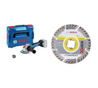 Bosch Professional 18V System GWX 18V-10 PSC - Amoladora angular a batería (X-LOCK, Ø 125 mm, Connectivity, sin batería, en L-BOXX) + Disco de corte de diamante (universal, X-LOCK, Ø125 mm)