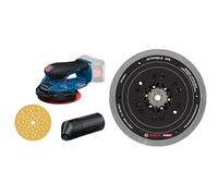 Bosch Professional 18V System lijadora a batería GEX 18V-150-3 (incl. 1 papel de lija, 1 caja de polvo, 1 anillo de protección, sin batería/cargador) + Bosch 1x Plato de lija EXPERT Multihole, Ø150 mm