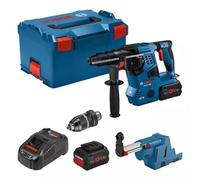 Bosch Professional Taladro Percutor GBH 18V-28CF con Aspirador GDE 18V-16, 2 Baterías ProCore 8.0Ah, Cargador, en Lboxx