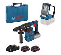 Bosch Professional 18V System martillo perforador a batería GBH 18V-26 F y linterna batería GLI VariLED (incl. 2 bat. GBA 18V 4.0Ah, GAL 18V-40, prof. retr., port. interc., maletín) - Set ex mazon