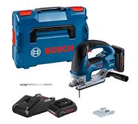Bosch Professional 18V System sierra de calar a batería GST 18V-155 BC (con empuñ. estribo, motor sin escobillas, incl. 2 bat. ProCORE18V 4.0Ah, cargador rápido GAL 18V-40, 2 hojas de sierra, L-BOXX)