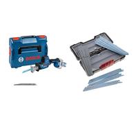Bosch Professional 18V System Sierra Sable a Batería GSA 18V-24 (incl. S922EF, S2345X, kit de gancho para escalera, L-BOXX) + Set Toughbox con 15 hojas de sierra sable para mdera y metal