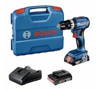 Bosch Taladro percutor a batería GSB 18V-45 - 1900 rpm, incl. 2 baterías 2.0Ah, GAL 18V-20, L-Case
