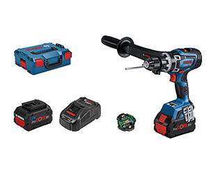 Bosch Professional 18V System taladro percusión a batería BITURBO GSB 18V-150 C (par máx. 150 Nm, incl. 2 ProCORE18V 8.0Ah, cargador rápido GAL 1880 CV, gancho escalera, bandeja para L-BOXX, L-BOXX)