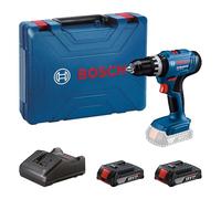 Bosch Professional 18V System Taladro Percutor a Batería GSB 18V-25 (Ø máx. del tornillo 10 mm, incl. 2 GBA 18V 2.0Ah, 1 GAL 18V-20, maletín de transporte)