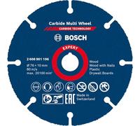 Bosch Professional Disco de corte Expert Carbide Multi Wheel Ø 76 mm para madera dura 10 mm