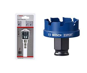Bosch Professional 1x Power Change Plus Adaptador Conexión hexagonal de 3/8", Ø 8,7 mm + 1x Sierras de corona Expert Sheet Metal para Láminas de acero, Láminas de acero inoxidable, Ø 40 mm,