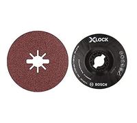 Bosch Professional 25 x Discos de fibra Expert R781 Prisma Ceramic X-LOCK, para Acero, Láminas de acero inoxidable, 125 mm + Plato de soporte de dureza media (X-LOCK, Ø125 mm)