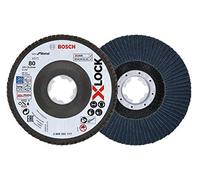 Bosch Professional 260925C117 Disco de láminas X-LOCK, diámetro 125 mm, grano K80, diámetro de orificio diámetro 22,23 mm, acodado, accesorio de amoladora angular, Na, 80