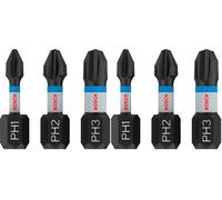 Bosch Professional 3 puntas de atornillar Impact Control PH Set, 25 mm, vástago hexagonal, Pick and Click, accesorios de taladro de impacto (Paquete de 2)
