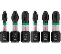 Bosch Professional 3 puntas de atornillar Impact Control PZ Set, 25 mm, vástago hexagonal, Pick and Click, accesorios de taladro de impacto (Paquete de 2)