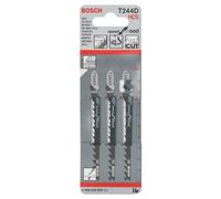 Bosch Professional 3 x Hojas de sierra de calar T 244 D Speed for Wood (para Madera blanda, corte curvo, accesorios Sierra de calar)