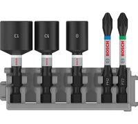 Bosch Professional – Juego 5 piezas de brocas y llaves de vaso, PZ/PH, Pick and Click, 50 mm