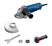 Bosch Professional amoladora angular con cable GWS 12-125 P 125 mm, 1200 W, con empuñadura auxiliar antivibración, caperuza de protección, llave de dos agujeros)