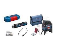 Bosch Professional Atornillador a batería Bosch GO 3 y Bosch Professional Nivel láser GCL 2-15