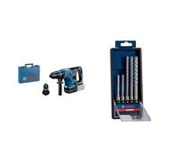 Bosch Professional BITURBO martillo perforador a batería GBH 18V-34 CF (sin baterías ni cargador,en maletín) + Set de 5 brocas para martillo Expert SDS plus-7X (Hormigón armado, Ø 5-10 mm)