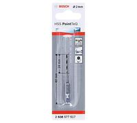 Bosch Professional Brocas de vástago hexagonal PointTeQ, para metal, diámetro: 2.0 mm, vástago hexagonal de ¼", accesorios para taladro de impacto y taladro atornillador