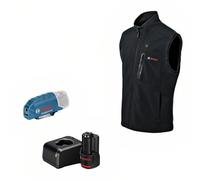 Bosch Professional chaleco calefactable GHV 12+18V XA (in daptador de carga con USB GAA 12V-21 + batería GBA 12V 2.0Ah + cargador GAL 12V-20) - Talla L