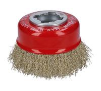 Bosch Professional Clean - Cepillo de vaso ondulado (para metales, X-LOCK, Ø 75 mm, grosor del alambre 0,3 mm, para Ø115 mm), Negro