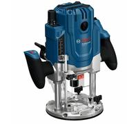Bosch Professional Fresadora con cable GOF 20-12 (potencia absorbida de 2000 W, in spiración de polvo, guía de rodillos y paralela, pasador de centrado, llave de vaso, set de pinzas)