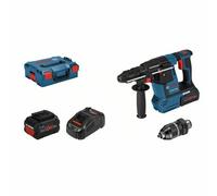 Bosch Professional GBH 18V-26F Taladro percutor SDS Plus con 2 baterías ProCore 5,5Ah, Cargador y L-Boxx