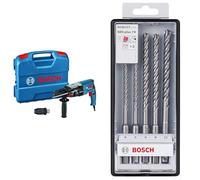 Bosch Professional GBH 2-28 F - Martillo perforador (Ø máx. hormigón 28 mm, SDS plus + cilíndrico, en maletín) + Set de 5 brocas para martillo Expert SDS plus-7X (para Hormigón armado, Ø 6-10 mm)