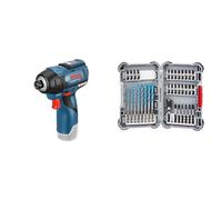 Bosch Professional GDR 12V-110 Professional - Atornillador de impacto con tecnología de litio, sin batería ni cargador + 35 uds. Set de puntas de atornillar Impact Control y brocas MultiConstruction