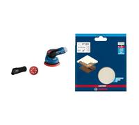 Bosch Professional GEX 12V-125 - Lijadora excéntrica a batería (Ø 125 mm, sin batería, en caja) + 5x Mallas de lija Expert M480 (Madera dura, Pintura sobre madera, Ø 125 mm, grano 120, accesorios)