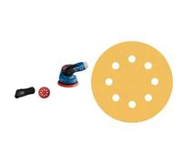 Bosch Professional GEX 12V-125 - Lijadora excéntrica a batería (Ø125 mm, sin batería, en caja) + Set de 6 lijas Expert C470 (Madera dura, Pintura sobre madera, grano 2x60; 2x120; 2 x 240, accesorios)
