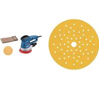 Bosch Professional GEX 34-150 - Lijadora excéntrica (Ø 150 mm, en caja) + 6 piezas Set de lijas Expert C470 (Madera dura, Pintura sobre madera, Ø 150 mm, grano 2x60; 2x120; 2 x 240, accesorios)
