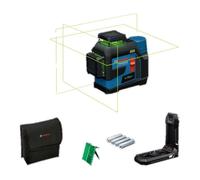 Bosch Nivel láser GLL 12V-100-33 CG – 3 láseres verdes 360°, 100 m, con receptor, IP65