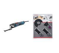 Bosch Professional GOP 40-30 - Multiherramienta (400W, Starlock, en caja) + Set con 4 unidades para trabajos de montaje de suelos y reparación con multiherramienta (Starlock, accesorios)