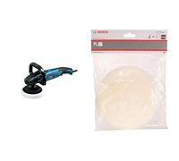 Bosch Professional GPO 14 CE - Pulidora (1400 W, Soft Start, vel. regulable, en caja) + Bosch Profesional 2 608 612 026 - Disco de lana de oveja, Ø 170 mm - Ø 170mm (pack de 1), Color Blanco