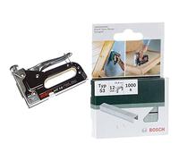 Bosch Professional Grapadora Manual Ht 14 (Madera, Tipo De Grapa 53) + 2 609 255 822 - Grapa Tipo 53 (Pack De 1000)