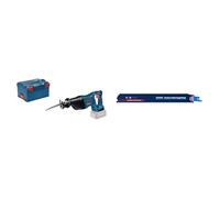 Bosch Professional GSA 18V-LI - Sierra sable a batería (sin batería, en L-BOXX) + 1x Hoja de sierra sable Expert S 1155 HHM (Acero resistente, Láminas de acero inoxidable, Longitud 225 mm, accesorios)