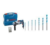 Bosch Professional GSB 20-2 - Taladro percutor (, Ø max perforación hormigón 18 mm, set 7 brocas, en maletín) + Set de 7 brocas Expert CYL-9 MultiConstruction, para Hormigón, 4-12 mm