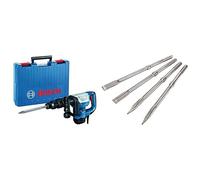 Bosch Professional GSH 5 - Martillo demoledor (7,5 J, SDS max, Vario Lock, en maletín) + Bosch Professional 2607017368 Bosch 2607017368 - Set SDS-MAX: 2 Punteros, 2 Cincel.Autoafilab