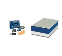 Bosch Professional GSS 160 MULTI, Lijadora orbital (180W, 3 platos 140, 160 y Delta, en L-BOXX) + 1x Expert Taco de Doble Densidad, para Madera, 80 x 133 mm, incl. Malla Abrasiva