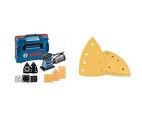 Bosch Professional GSS 160 MULTI - Lijadora orbital (3 platos 140, 160 y Delta, en L-BOXX) + 10x Lijas Expert C470 (para Madera dura, Pintura sobre madera, 100 x 150 mm, grano 80, accesorios)